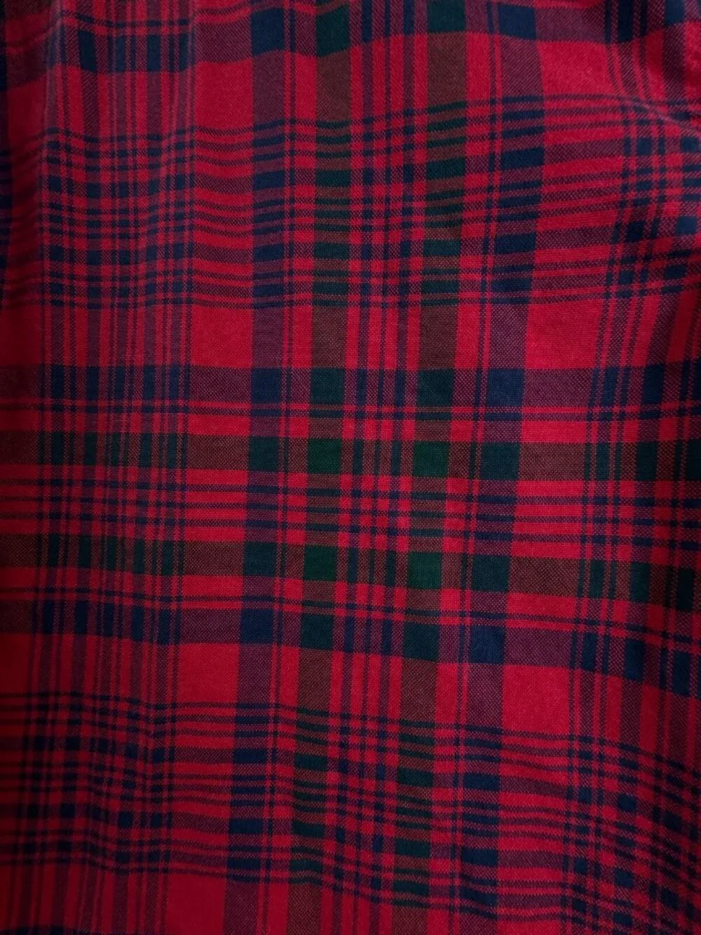 Ralph Lauren Boys Long Sleeve Button Up Oxford Red Blue Plaid XL 18-20 Cotton